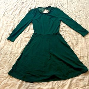 Green backless mini dress